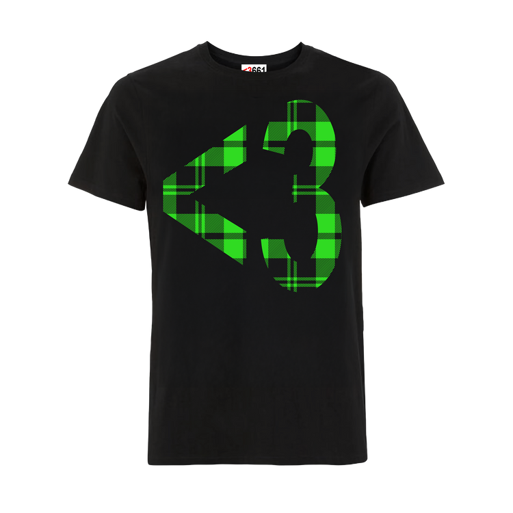 Herz Tartan Shirt - schwarz
